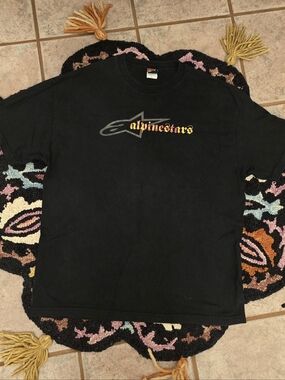 🔥🔥Alpinestars Black Flame Tee with Gray Emblem and Red-Yellow🔥🔥size XL